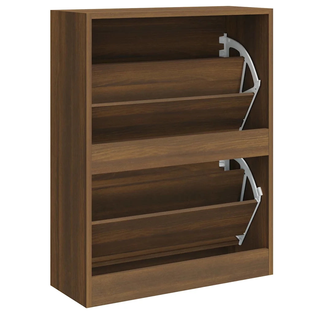 Scarpiera Rovere Marrone 63x24x81 cm in Legno Multistrato 342563