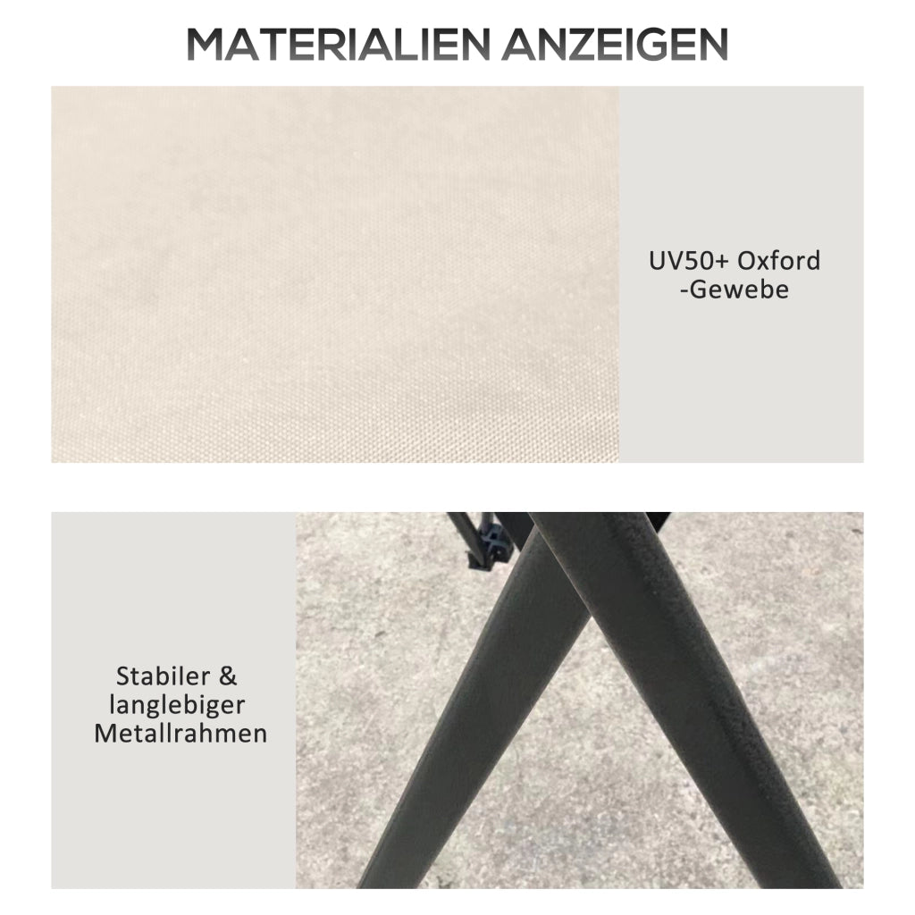 GAZEBO Pieghevole 392x392 cm Beige in Poliestere Regolabile in Altezza