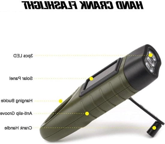 Lanterna LED portatile con batteria ricaricabile a energia solare - zaino da trekking per campeggio outdoor - verde militare