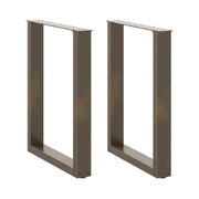 Gambe per tavolo da pranzo a forma di U 2 pz in acciaio naturale 70x(72-73) cm