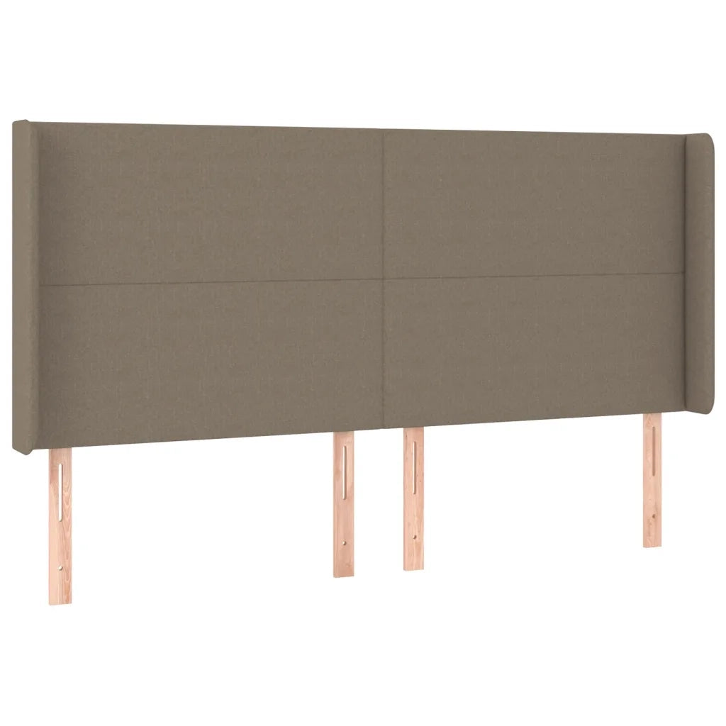 Testiera a LED Tortora 163x16x118/128 cm in Tessuto
