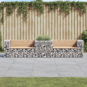 Panca da Giardino con Cesto Gabbione in Legno Massello di Pinocod mxl 117681