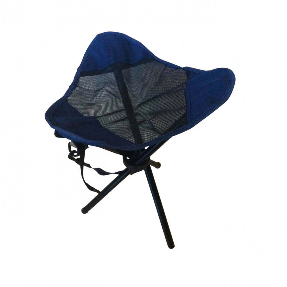 Sgabello Fisher 31x31x43 h cm in Acciaio e Oxford Blu
