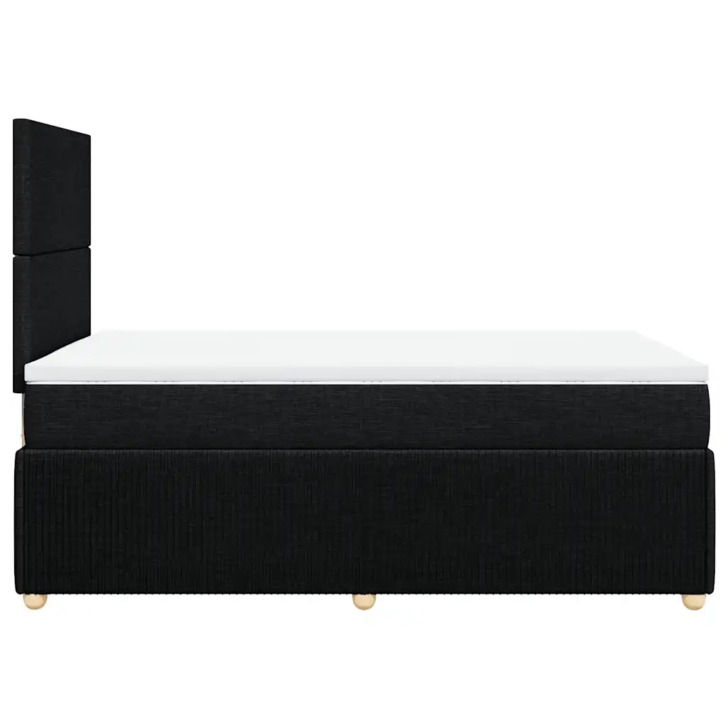 Giroletto a Molle con Materasso Nero 120x190 cm in Tessuto