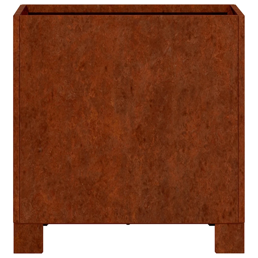 Fioriera con Gambe Ruggine-Vaso-Contenitore per Piante 30x30x30 cm Acciaio Corten