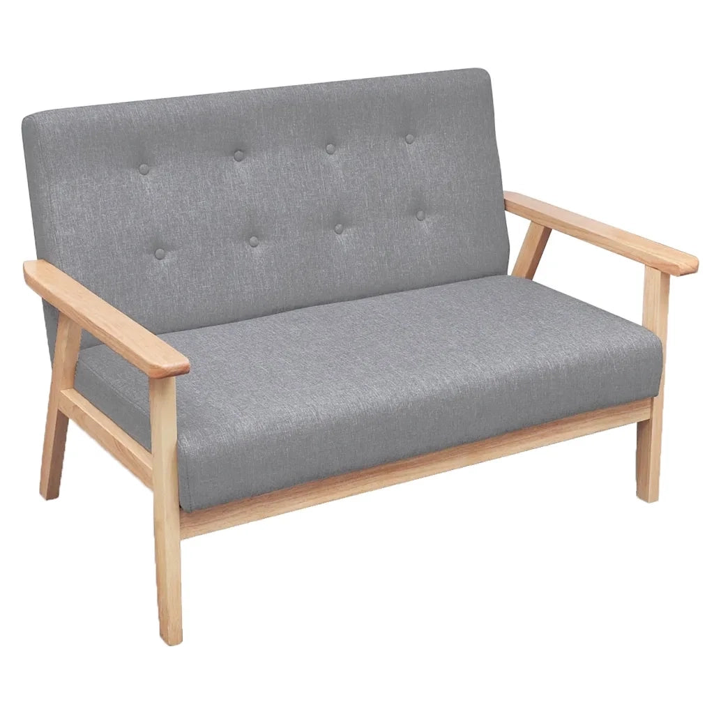 Set di Divani 2 pz in Tessuto Grigio Chiaro 275178