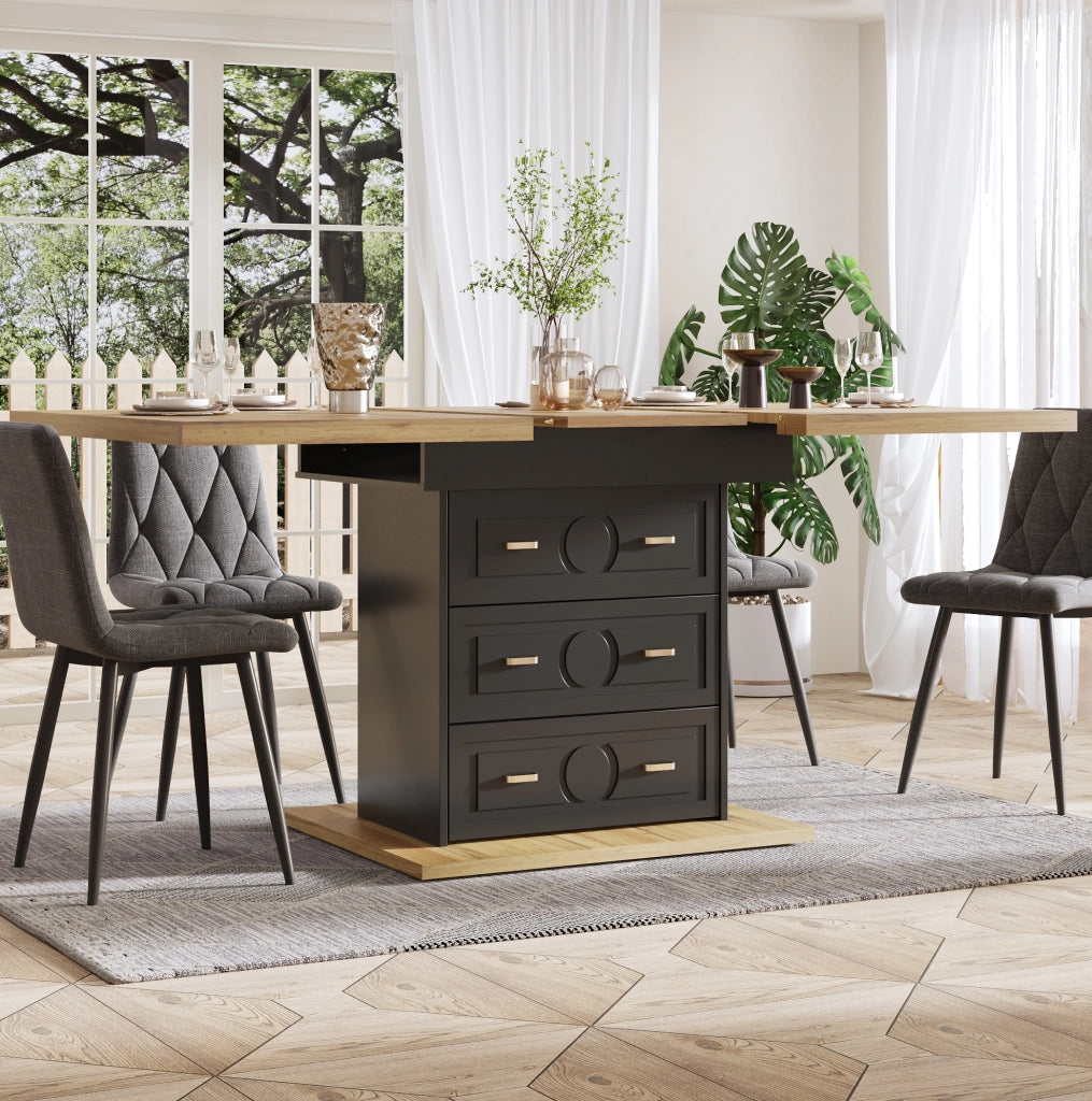 Tavolo da pranzo allungabile in MDF 110-140x80x75 cm