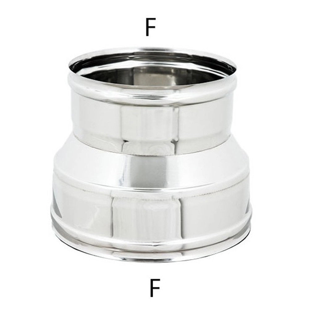 Raccordo inox 6 decimi aisi 304 da f 100 a f 80mm