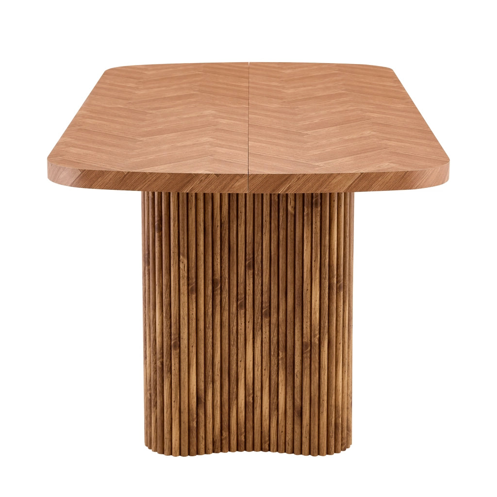 Tavolo da pranzo in MDF con base a colonna ad arco, stile moderno, per soggiorno e sala da pranzo, 180 × 90 cm