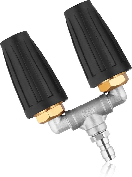 Pulitore a Doppia Turbospruzzo con Connettore Rapido per Pistole ad Alta Pressione - 4000PSI 4-6 GPM - Nero - Pulizia Effettiva