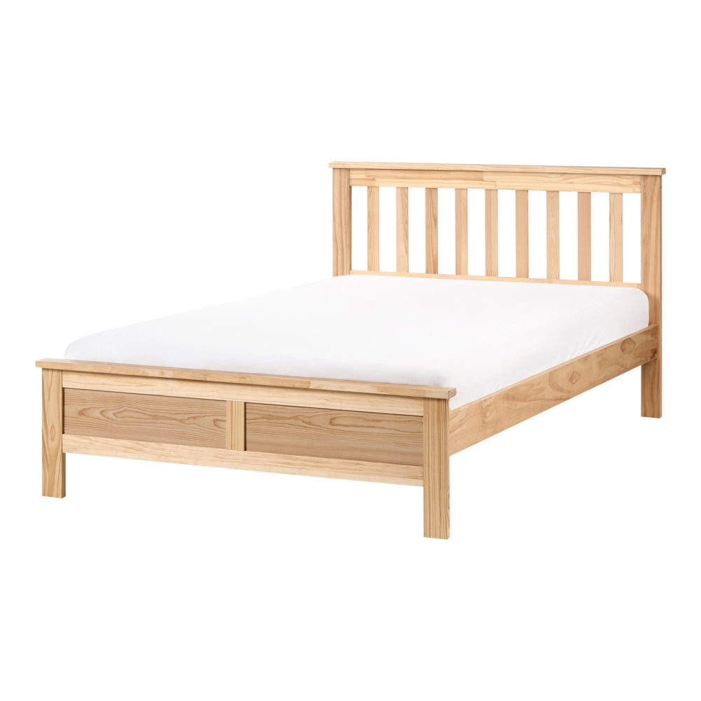 Letto in legno marrone chiaro 120 x 200 cm rete a doghe stile scandinavo tradizionale camera da letto