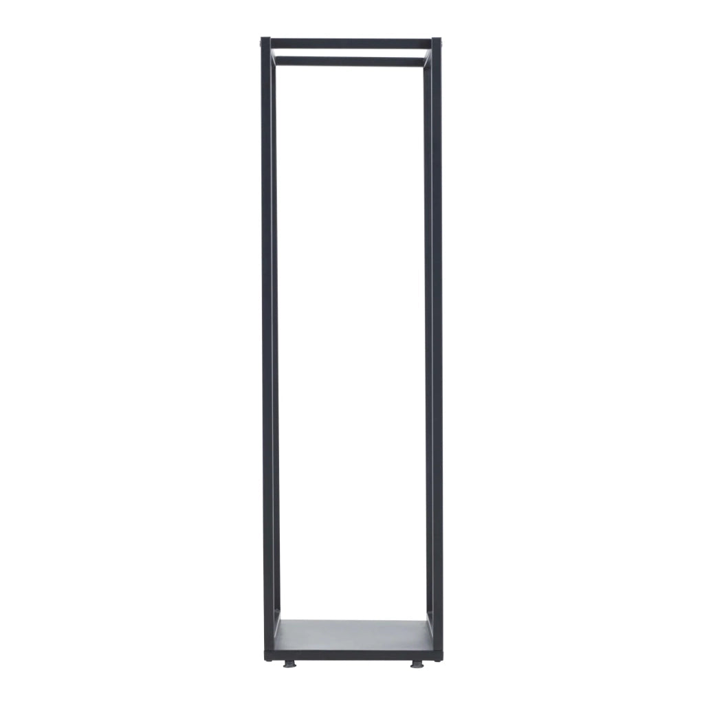 Portalegna per uso interno/esterno portalegna di design supporto per la conservazione della legna da ardere 35 x 35 x 120 cm acciaio laccato nero 03_0006294