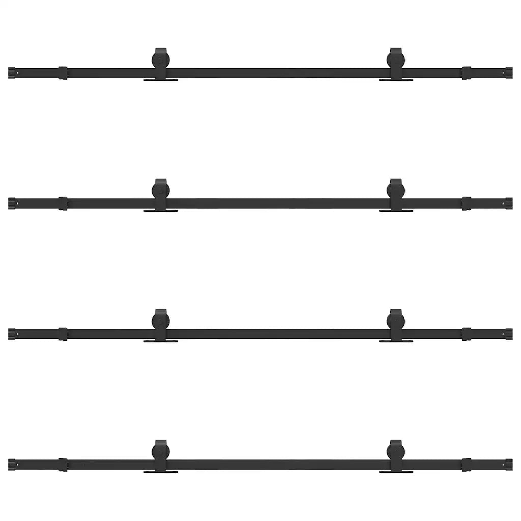 Kit di Binari per Porte Scorrevoli 400 cm Acciaio Nero CFW7896590