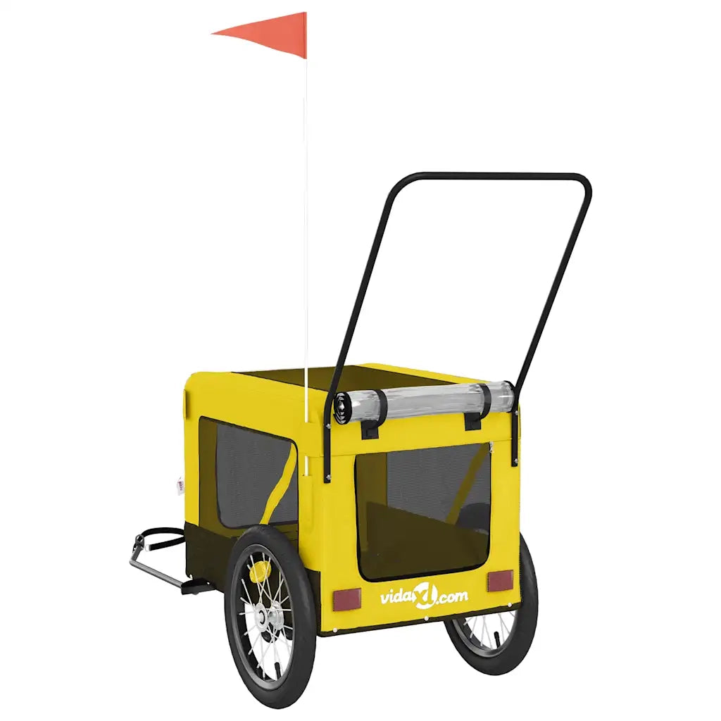 Rimorchio da Bici per Animali Giallo e Nero Oxford e Ferro CFW6263461