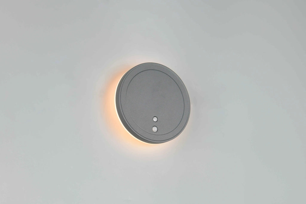 Applique da esterno LED ricaricabile, c/sensori, tonda, D 14 cm, Fortaleza