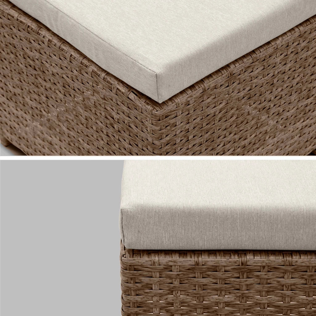 Set tavolo da giardino in resina intrecciata con 8-12 poltrone, beige