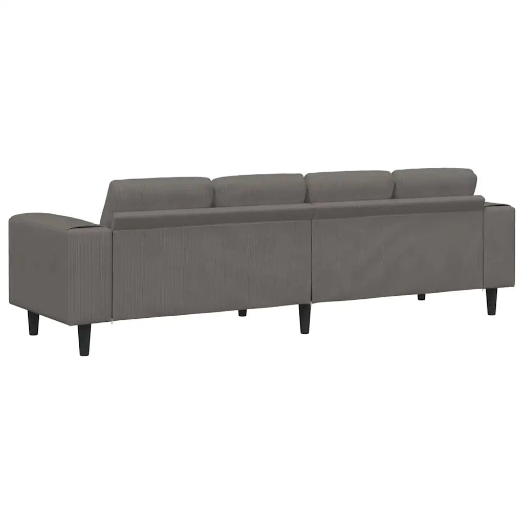 Divano | Divano da soggiorno | Sofa Grigio chiaro 250 x 77 x 76 cm Tessuto in Cords
