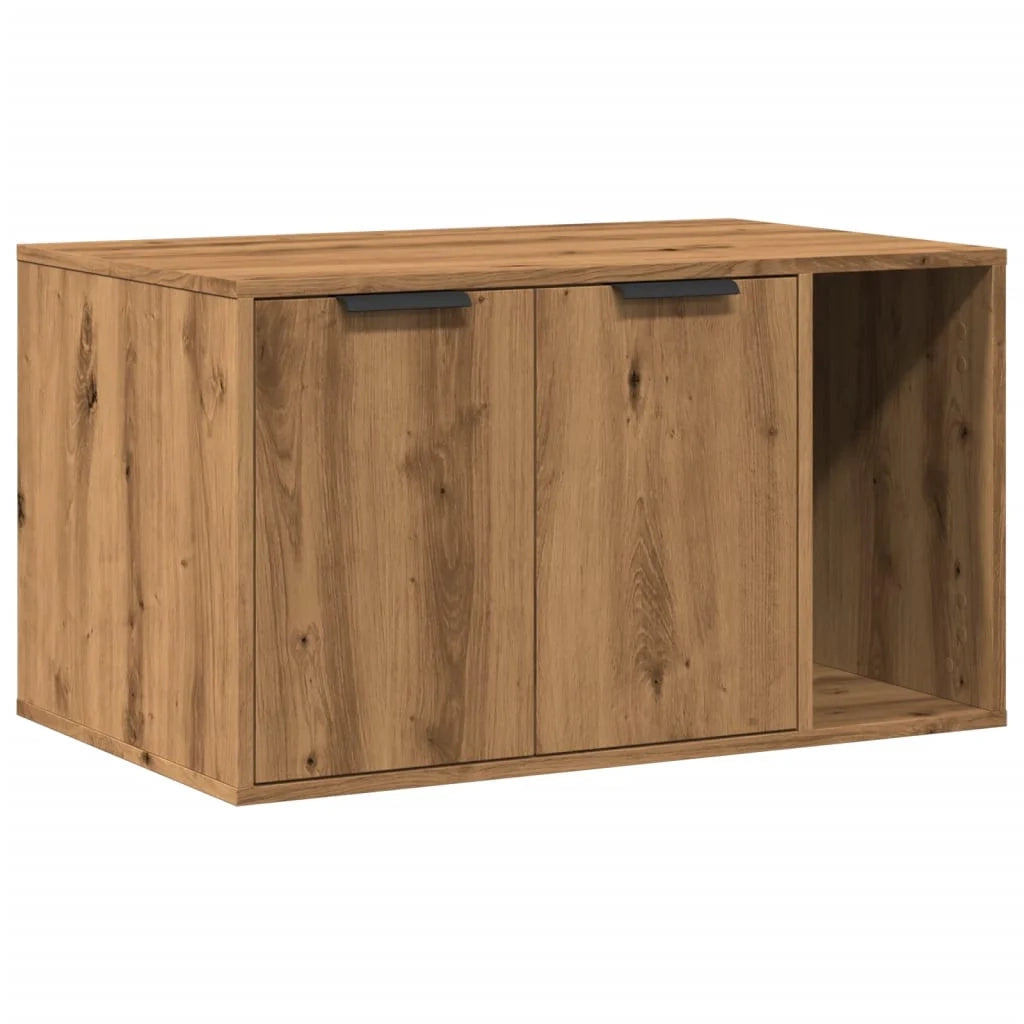 Mobiletto per lettiera per gatti fatto a mano 80 x 50 x 45 cm marrone 02_0043308