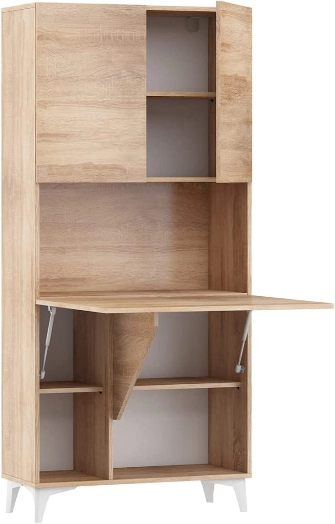 MOBILE SCRIVANIA COMPUTER LIBRERIA MEGAN H175x80x36cm ROVERE