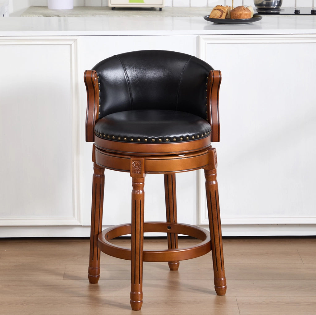 Sgabello da bar girevole 55,1 x 51,1 x 87,9 cm nero con schienale