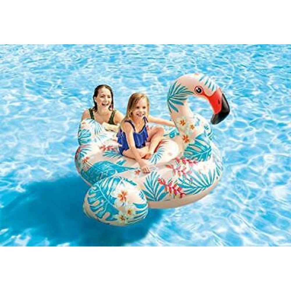 Trade Shop - Fenicottero Tropicale Gonfiabile Cavalcabile 147x140x94cm Multicolore Mare 57559 -