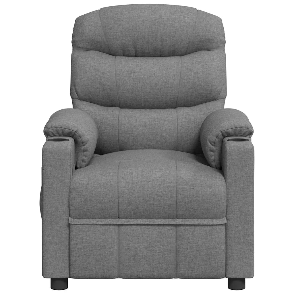 Divano Sedia-Poltrona Reclinabile in Tessuto Grigio Chiaro 471283