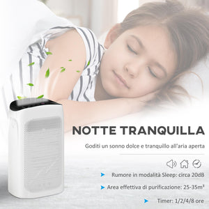 Purificatore d'Aria 32,7x22x55,8 cm 42W 3 Velocità Bianco