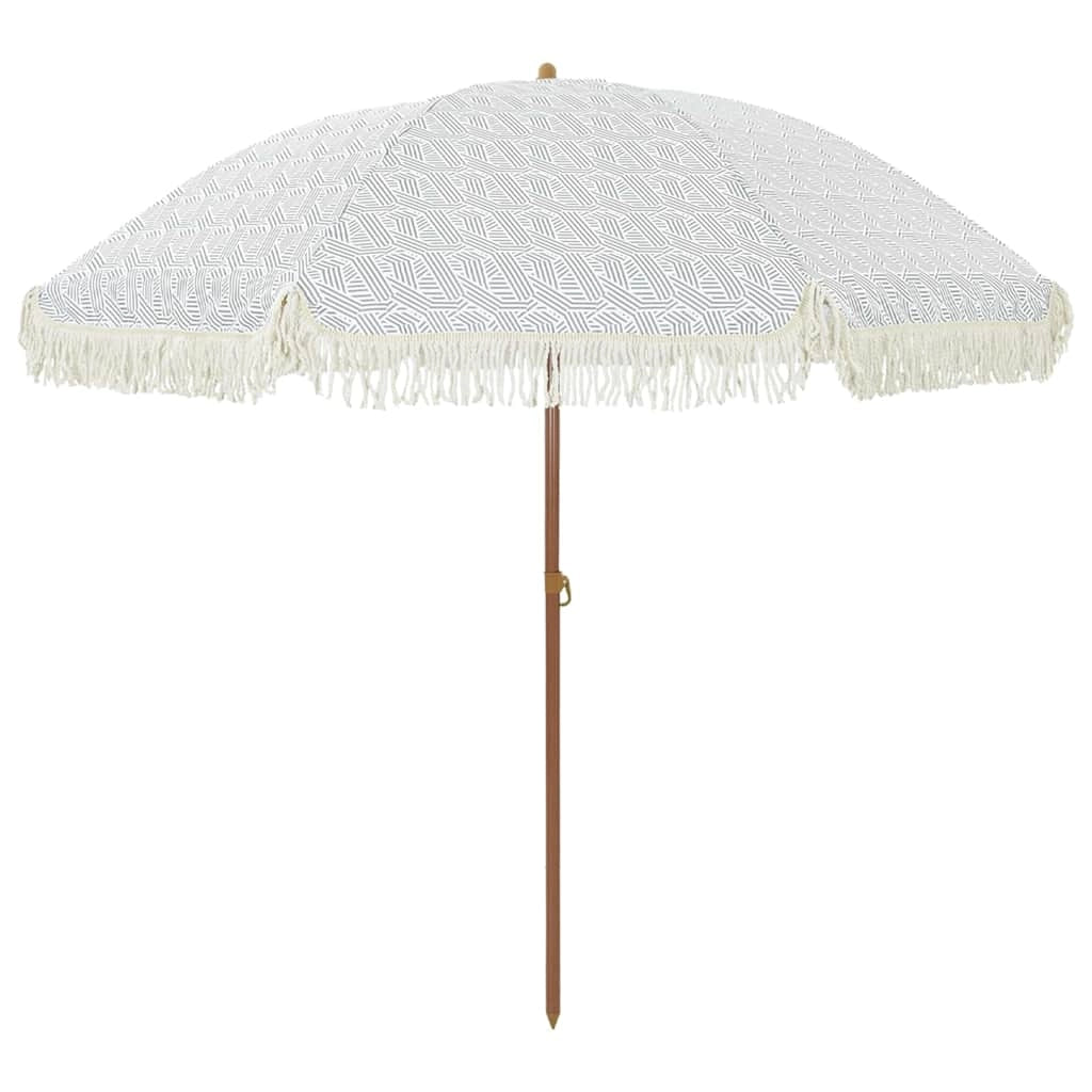 Moderno ombrellone da spiaggia basculante 205 x 205 x 210 cm pratico leggero design elegante in poliestere grigio 02_0058873