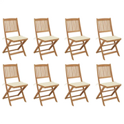 Sedie da Giardino Pieghevoli 8 pz con Cuscini Massello Acacia cod mxl 13853