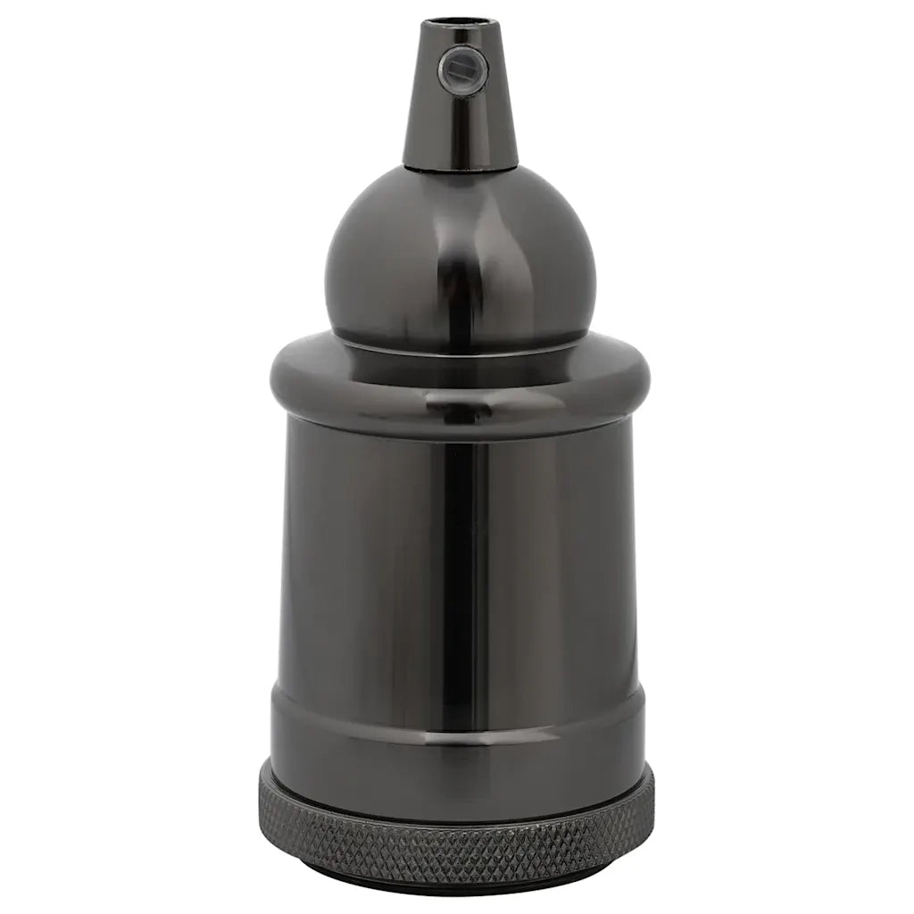 Portalampade 2 pz Nero Lucido E27