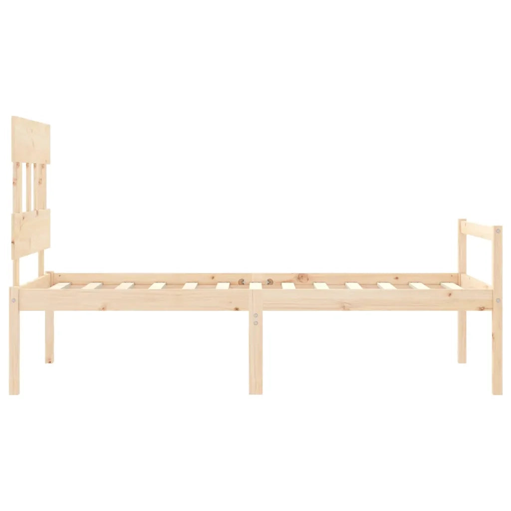 Letto per Anziani con Testiera 90x200 cm in Legno Massello 3195401