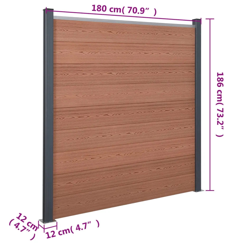 Set Pannello di Recinzione Marrone 180x186 cm in WPC 3211826