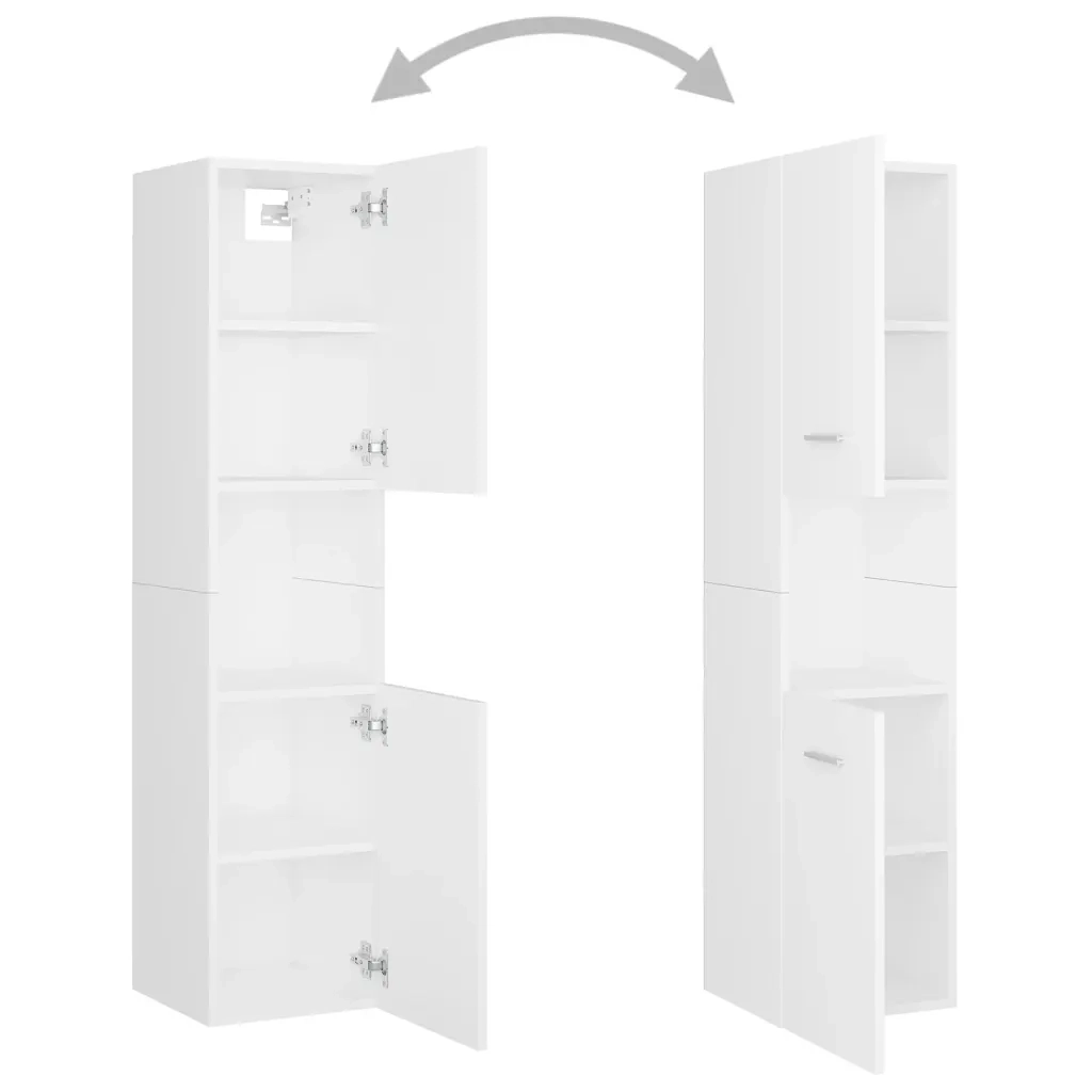 Set Mobili da Bagno Bianco in Legno Multistrato 3071135