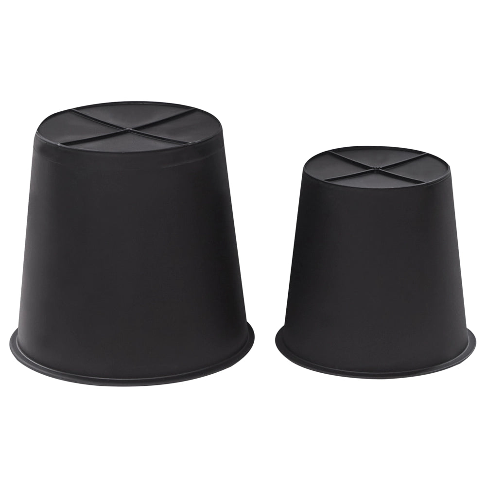 Set di 2 vasi in finto rattan marrone per piante con inserto per interni ed esterni