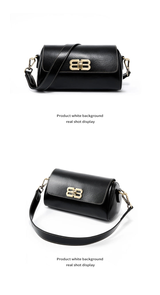 Borsa da donna in vera pelle nera
