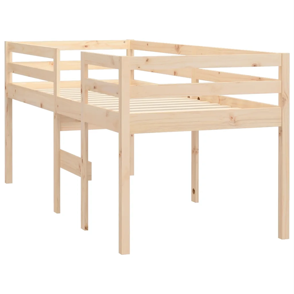 Letto a Soppalco 80x200 cm in Legno Massello di Pino 821609