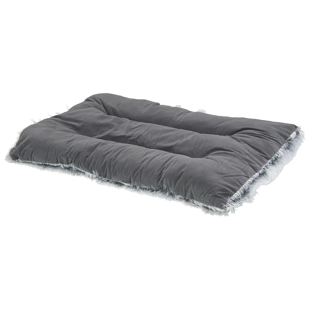 Cuccia animali letto per cani lettino gatti velluto grigio con nappe 60 x 45 cm