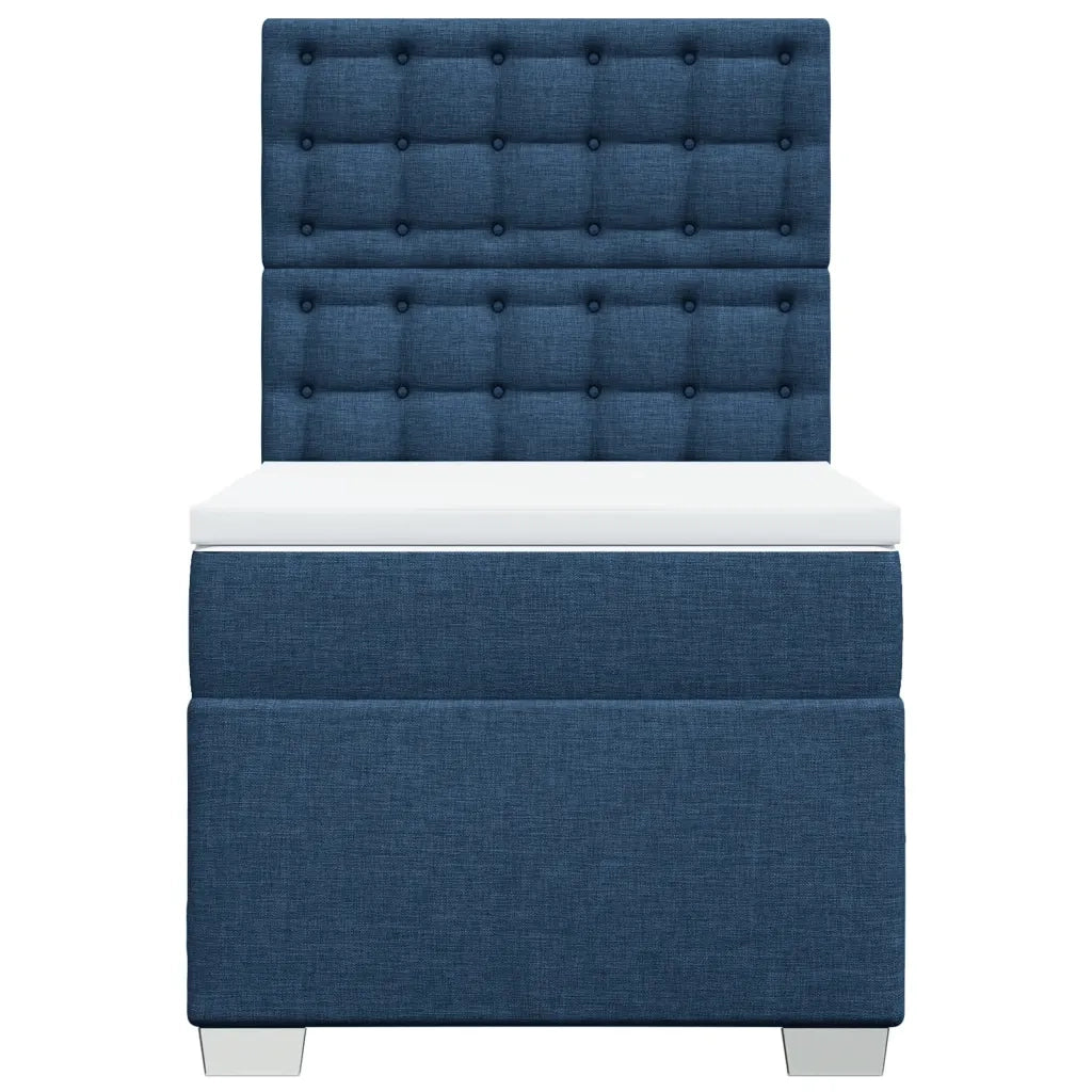 vidaXL Giroletto a Molle con Materasso Blu 100x200 cm in Tessuto