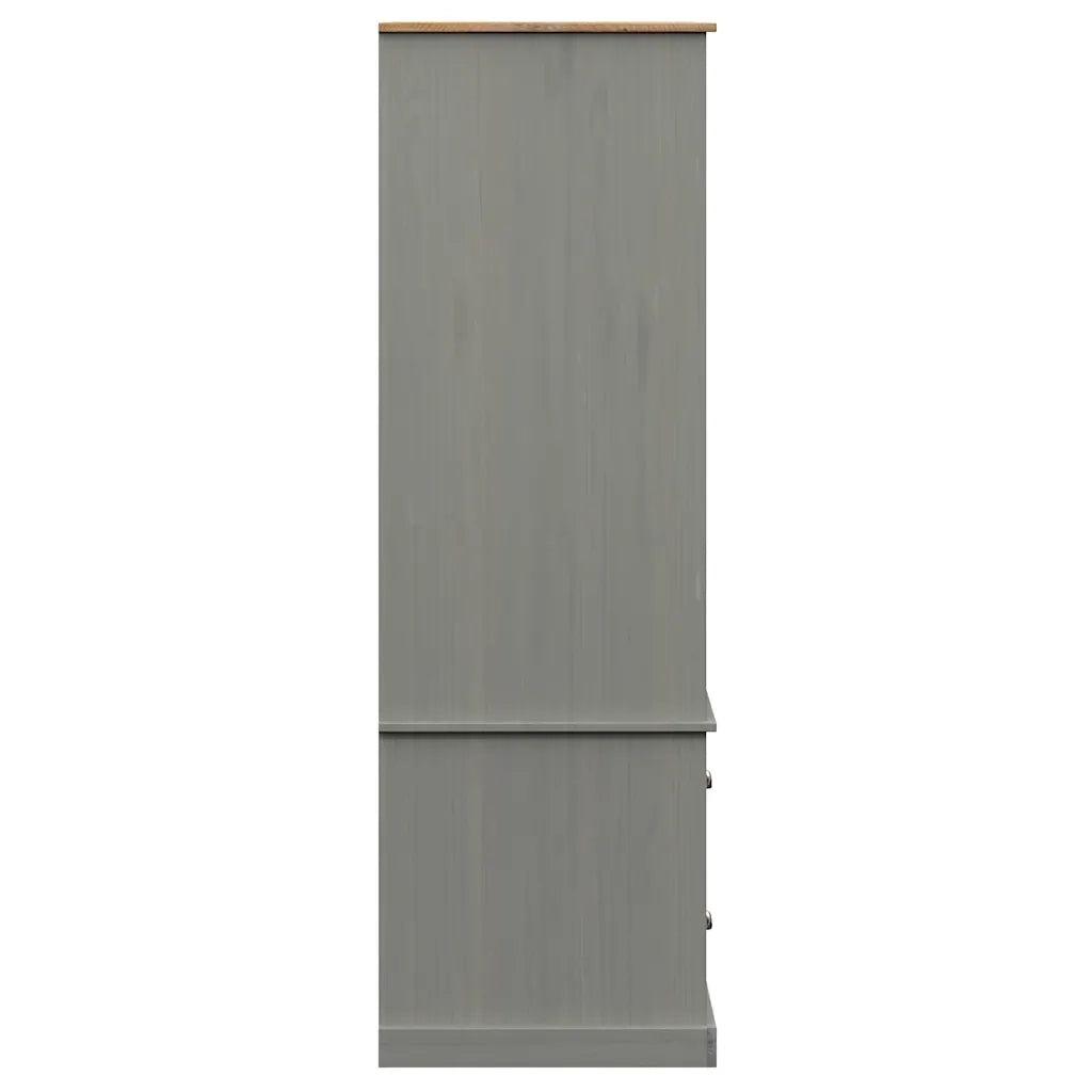 Armadio VIGO 90x55x170 cm in Legno Massello di Pino Grigio 353165