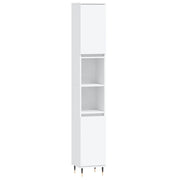 Armadietto da Bagno | Armadio da bagno Bianco 30x30x190 cm in Legno Multistrato