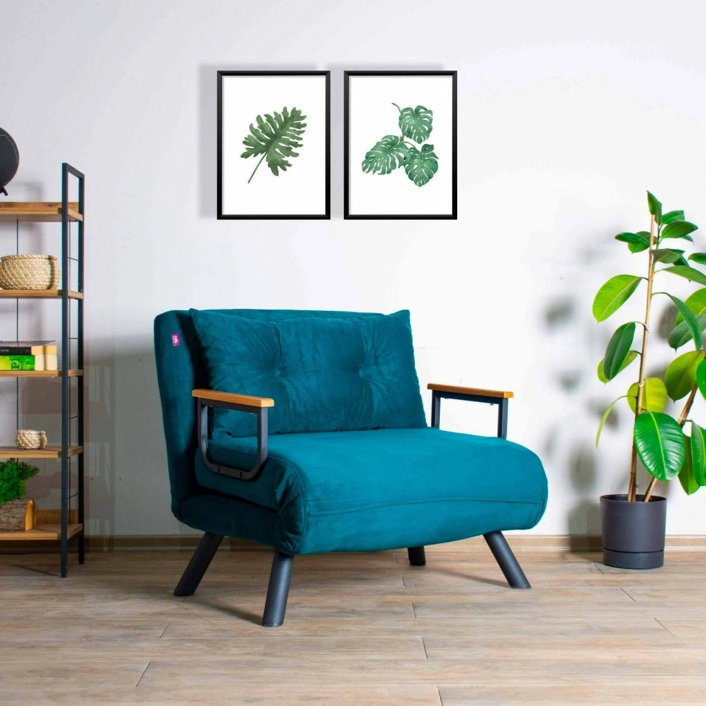 Poltroncina Keoni, Poltrona Reclinabile, 60x78x78h cm Verde Acqua