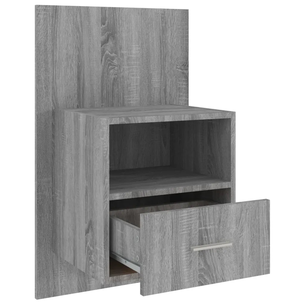 Comodino a Muro-Tavolino da notte sospeso Grigio Sonoma 630317