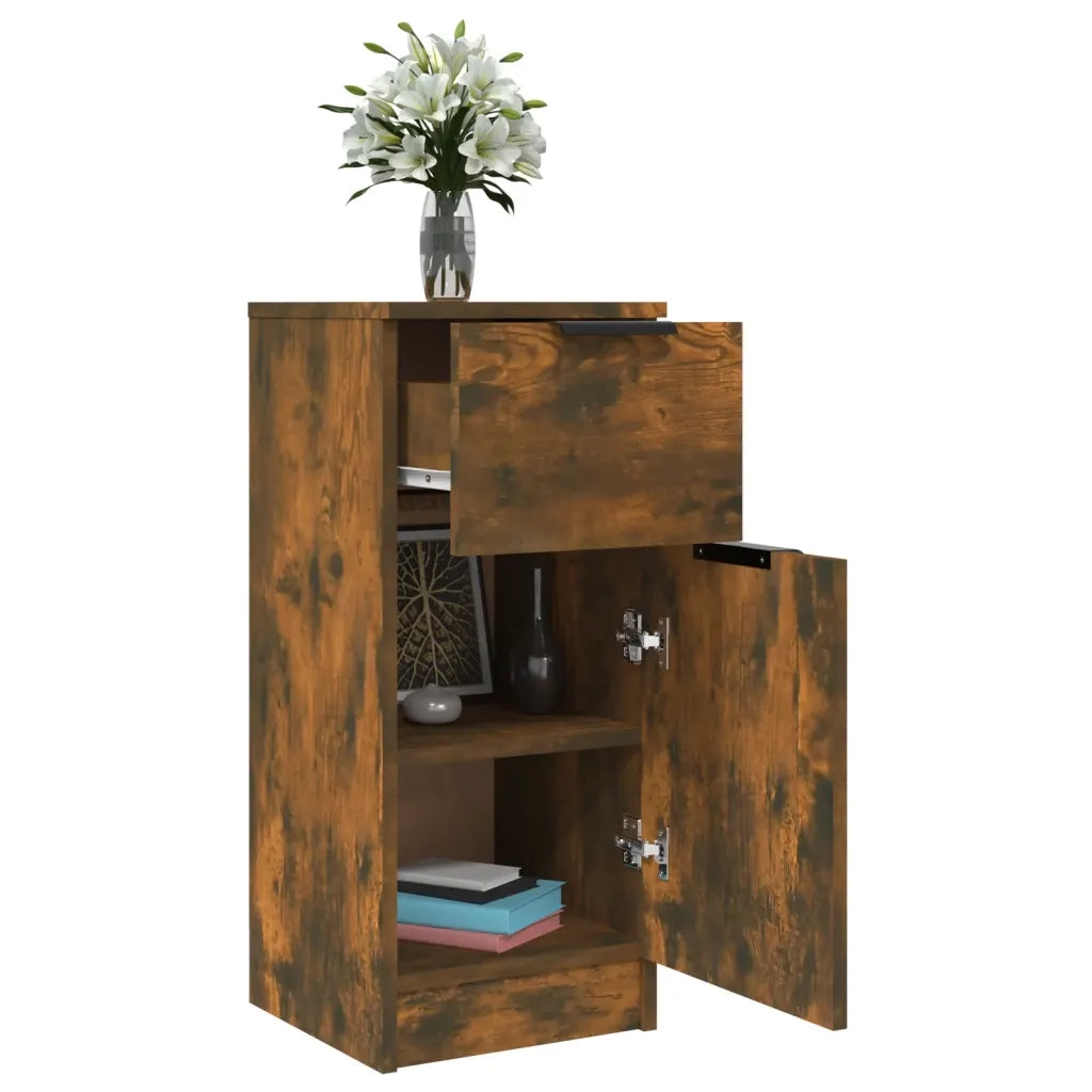 Credenza Rovere Fumo 30x30x70 cm in Legno Multistrato 817000