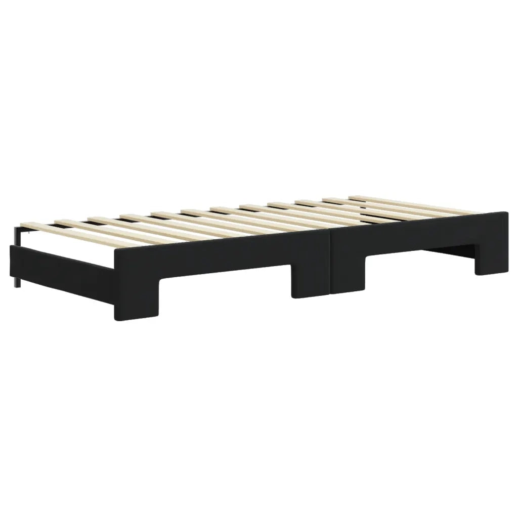 Divano Letto con Letto Estraibile Nero 90x200 cm in Velluto 3196933