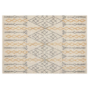 Tappeto in cotone beige 140 x 200 cm motivo geometrico rettangolare soggiorno camera da letto