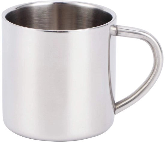 Caffettiera Portatile 130 ml - Acciaio Inossidabile - Doppio Strato - Antifiammante - Liscia e Comoda da Utilizzare - Resistente alla Corrosione - Tazza