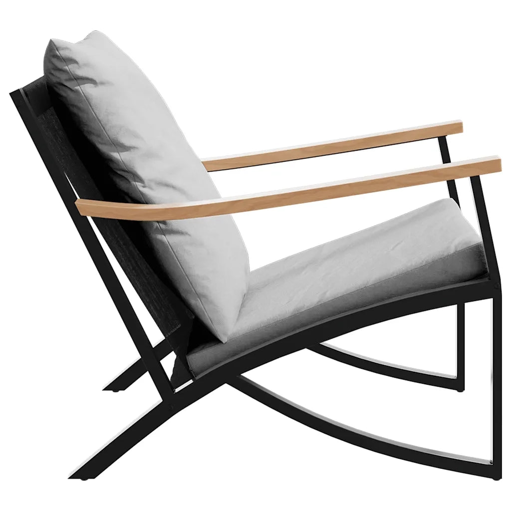 Set Mobili da Balcone 4 pz con Cuscini Nero in Acciaio