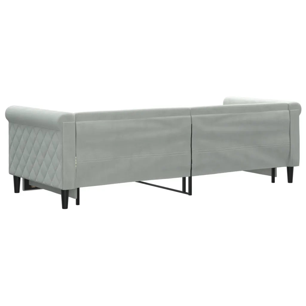 Divano Letto con Letto Estraibile-Sofa Letto-Daybed Grigio Chiaro 80x200 Velluto 848801