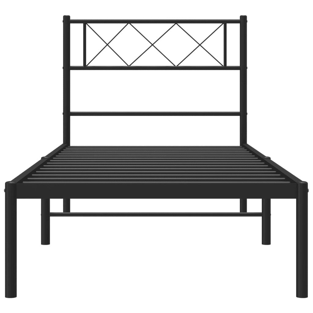 Giroletto con Testiera in Metallo Nero 107x203 cm 372273