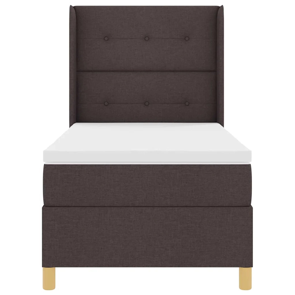 Letto a molle con materasso Marrone 100 x 200 cm Tessuto 3343682